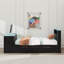Le lit de jour en bois comprend un lit coulissant simple, une station de travail, un éclairage à DEL et un connecteur USB-83031484-83031487