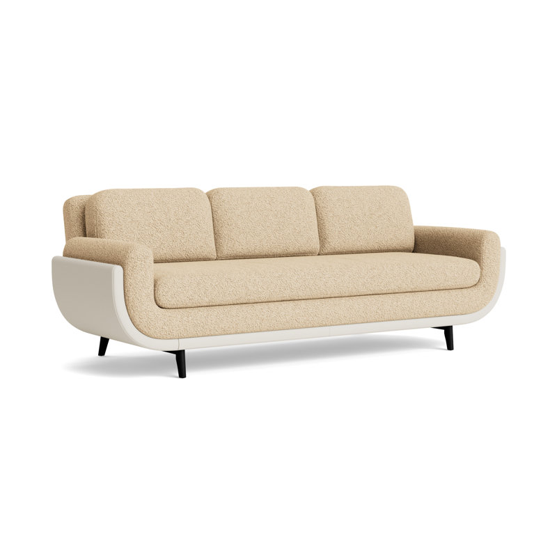 Regatta 100 Sofa, Berber - Dune/Greenwich Performance Leather- Cream, Black