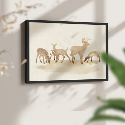 Whitetail Herd II - Reproduction encadrée - Restickable
