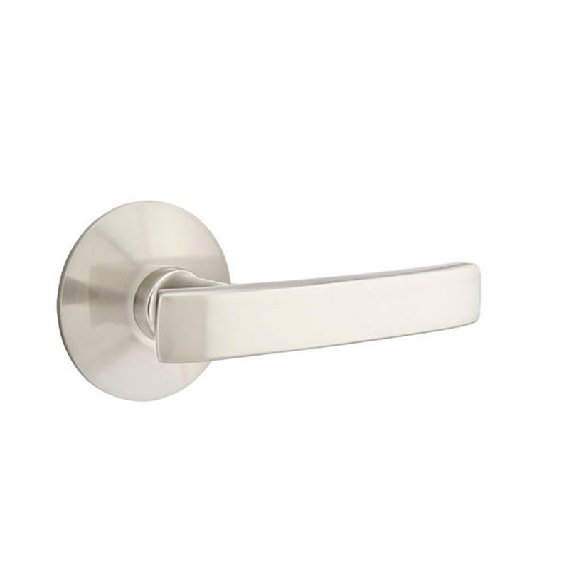 Levier de porte avec rosette Geneva Passage (Hall & Closet), Droite, Nickel satiné