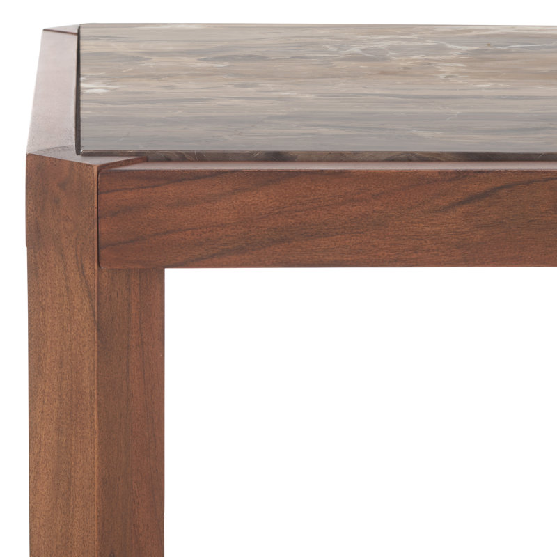 Table d'appoint Kinnedy, Plateau brun / base noyer
