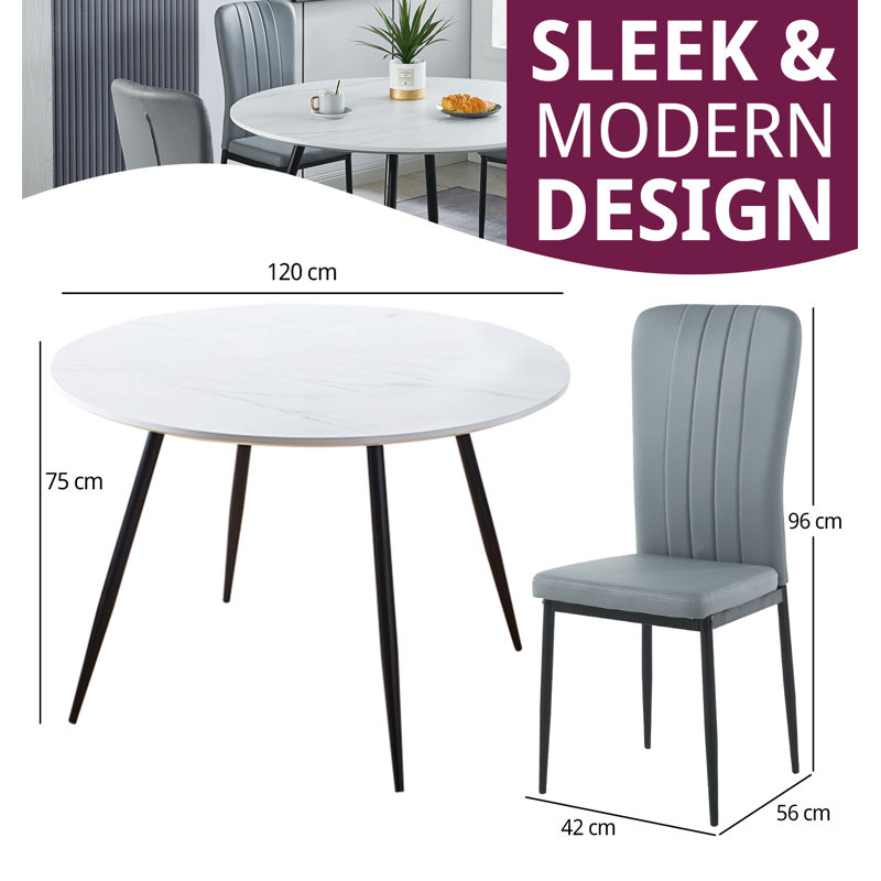 Mose 4 - Person Dining Set, White
