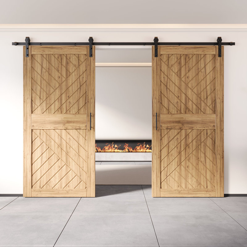 Porte de grange 8-en-1 à conception géométrique 8-en-1 de 40 po x 84 po Homacer, 40 po x 84 po