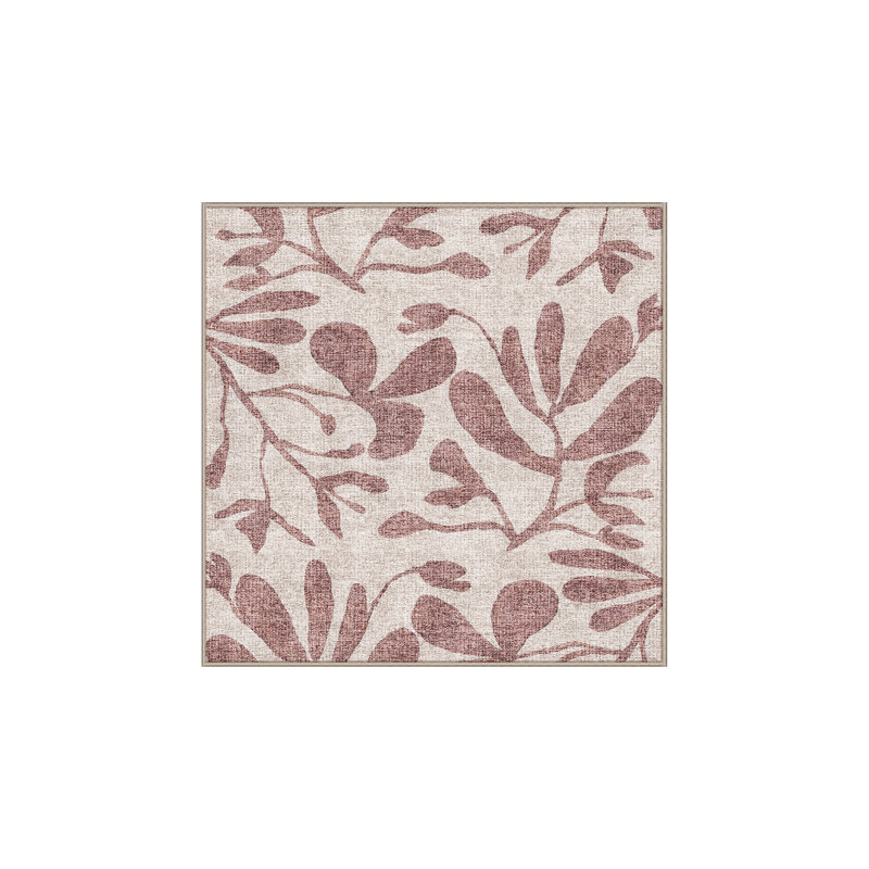 Benjain Washable Floral Indoor Rug, Square 4'