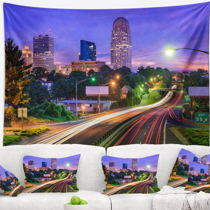Tapisserie en caroline du nord cityscape winston salem, H 78 po x l 92 po