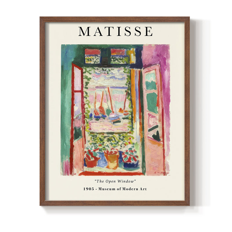 Matisse CL , reproduction encadrée - bois massif, H 28 po x l 22 po, Brun