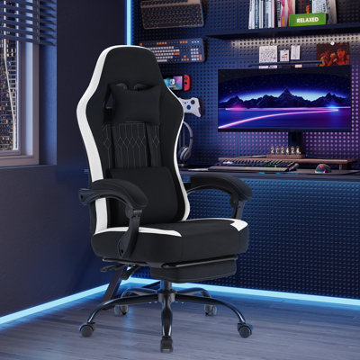 High-Back Adjustable Video Gaming Chair Ergonomic PC & Racing Game Chair with Footrest