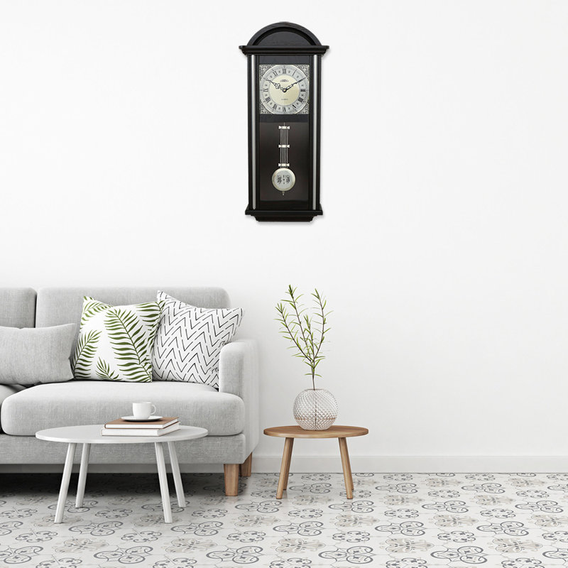 Wood Wall Clock, Dark Wood/White