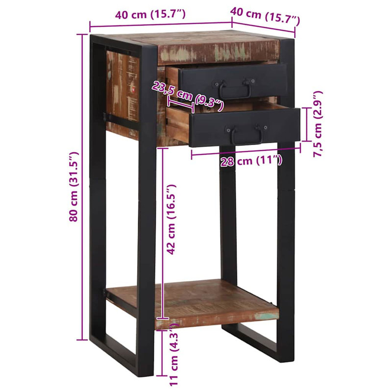Solid Wood End Table