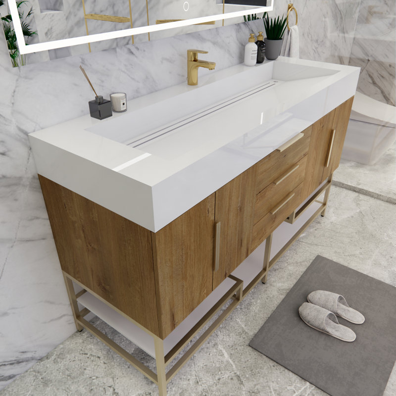 Ensemble de meuble-lavabo simple 59 po Glasgow, Chêne