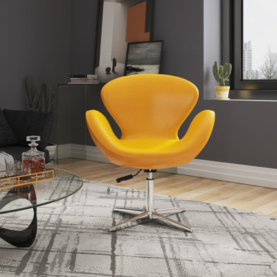 Chaise longue pivotante rembourrée Raspberry en jaune