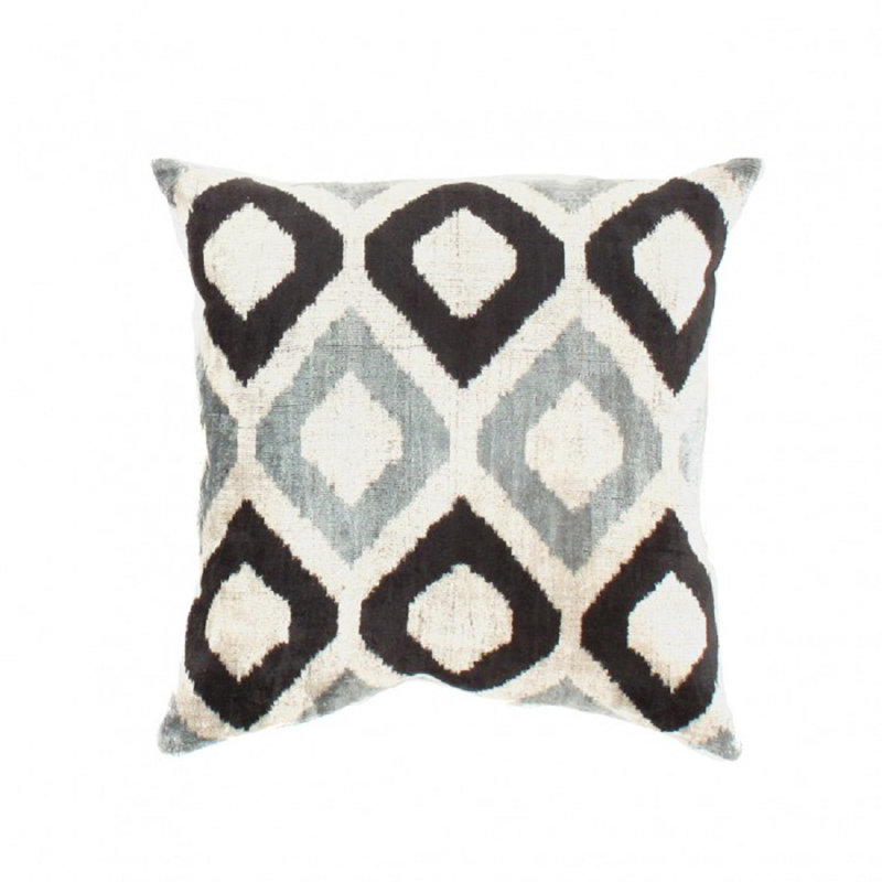 Pasargad Oasis Collection Silk Velvet Ikat Pillow