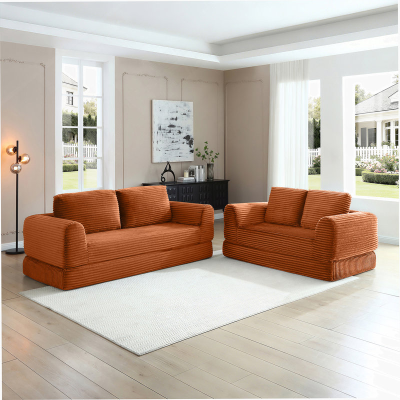 Canapé-lit pliant convertible 2-en-1 avec mécanisme coulissant et conception modulaire pour des espaces de vie flexibles.