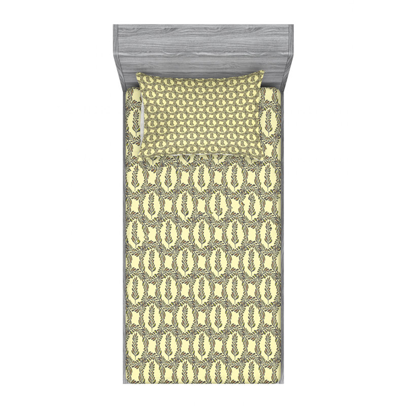 Ensemble de draps à feuilles, Ensemble de draps pour lit simple avec drap-housse
