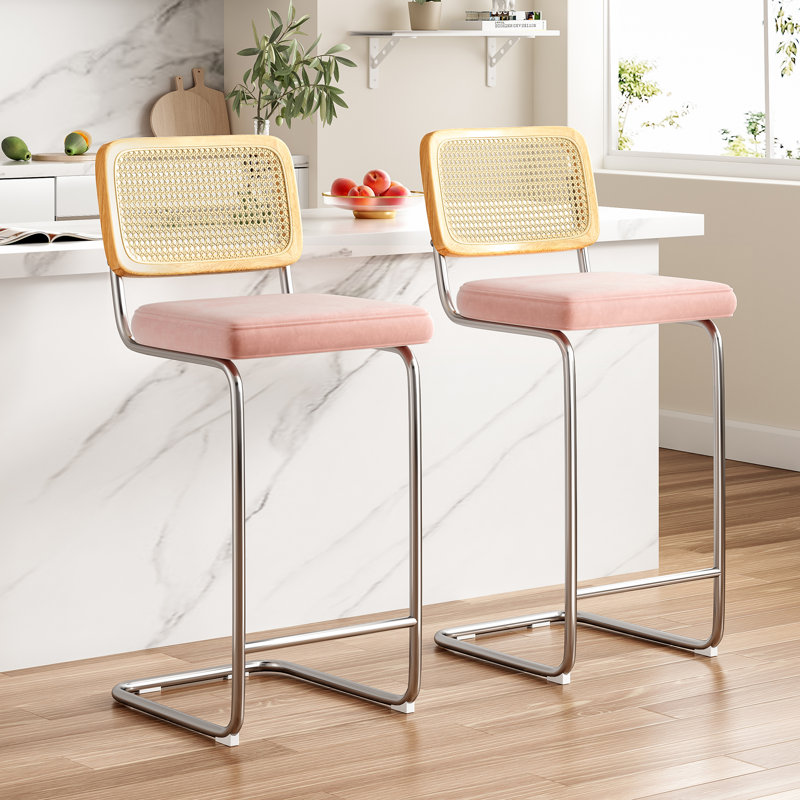 Tabouret Baumgartner, Argenté, Rose, Tabouret de bar (siège d'une hauteur de 30 po)