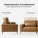 Pearman 87.5"W Retro Industrial Faux Leather Couch with Adjustable Backrest and Lumbar Cushion