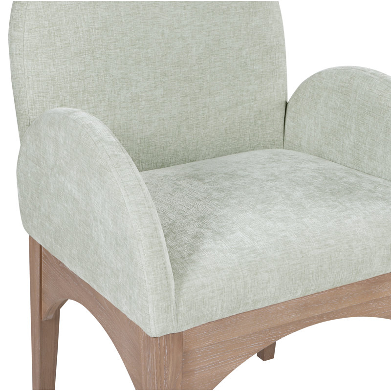 Fauteuil Waldorf, Chenille menthe, Naturel