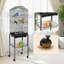 Cage à oiseaux victorienne de style victorien en fer forgé de 65 pouces avec plateau de jeu en acier inoxydable et grande cage de vol pour perruches et conures