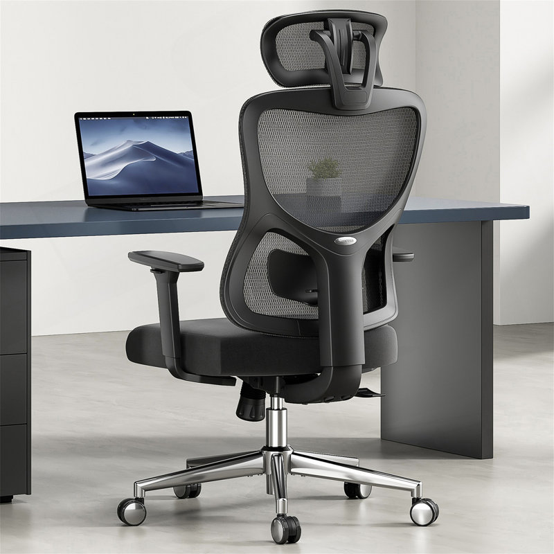 Ergonomic Office Chair,Mesh Desk Chair With Adjustable Lumbar Support And Headrest,Comfy Computer Chair With 3D Armrest Recling Swivel Chair For Home And Office