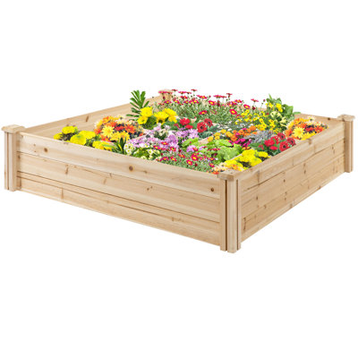 Roswell Raised Garden Bed Kit with 9 Growing Grid, Wooden Ground Planter Box for Plants & Herbs -  Arlmont & Co., A4A36B8EDFFD4D7C904D2CB0C9699C1F