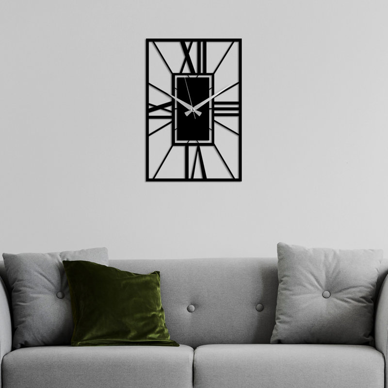 Horloge murale élégante en métal 19,3 po x 13,0 po | Fabrication 100% métal, épaisseur: 0,06 po | Mécanisme silencieux, fixation murale facile | Léger à 0,6 lb, nécessite 1 pile AA (non incluse) | Parfait pour la décoration de la maison ou du bureau