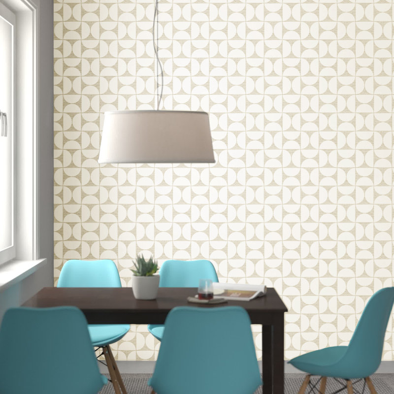 Papier peint motif géométrique Amerson, Beige