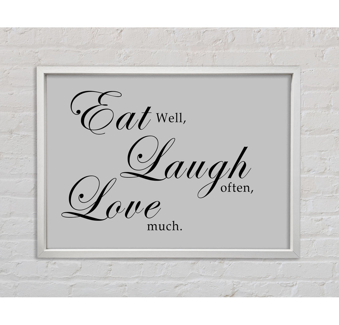 Kitchen Quote Eat Laugh Love Dusty Pink - Einzelbildrahmen Kunstdrucke auf Leinwand