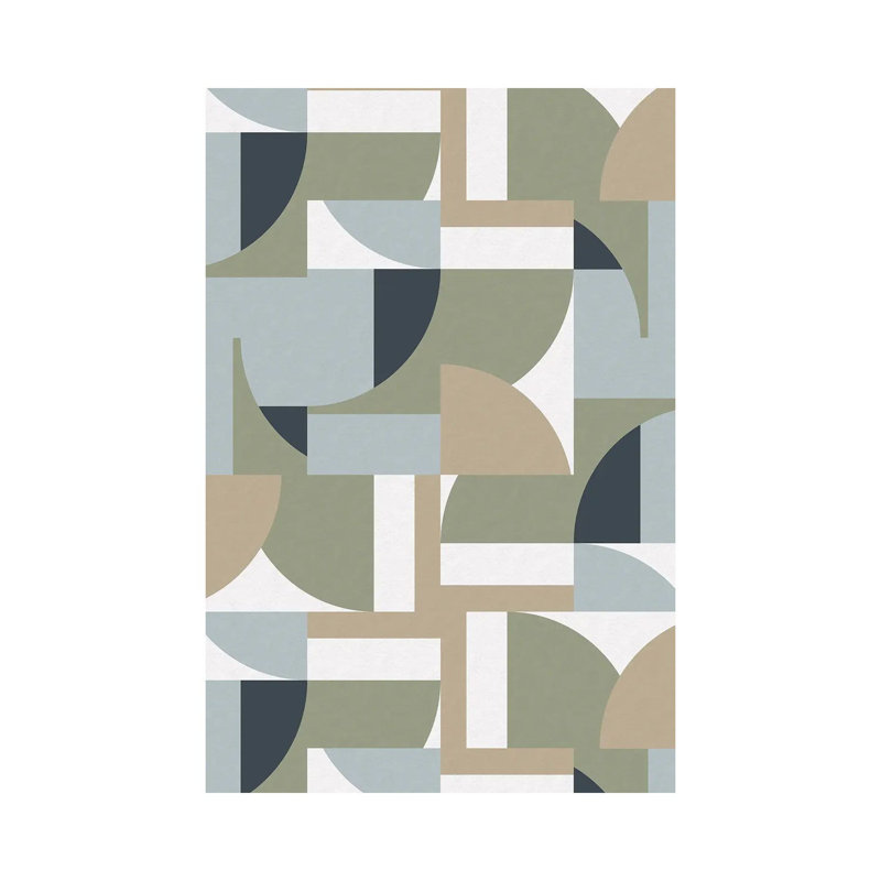 Futuristic Bauhaus Polygons Beige - Wrapped Canvas Art Prints - Wrapped Canvas Gallery-Wrapped Canvas Giclée