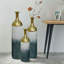 Ensemble de 3 vases élégants en métal, vases de sol à motif de feuilles, grands vases pour la décoration intérieure, décoration de salon et d'entrée