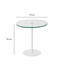 Table d'appoint moderne, blanche, 19,7 po x 19,7 po x 19,7 po | Plateau 100% verre trempé, cadre 100% métal | Conception élégante et durable, parfaite pour le salon, la chambre à coucher ou le bureau | Décoration contemporaine pour la maison-986356648-986356661