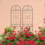 Ensemble de 2 treillis de jardin en métal 86,7 "x 19,7" antirouille pour plantes grimpantes-1571660230