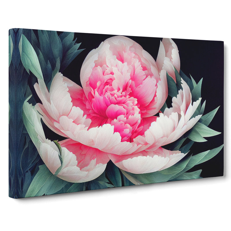 Enlightened Peony Flower - Wrapped Canvas Painting