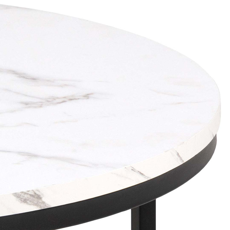 Luitgard Frame Coffee Table with Storage, White marble