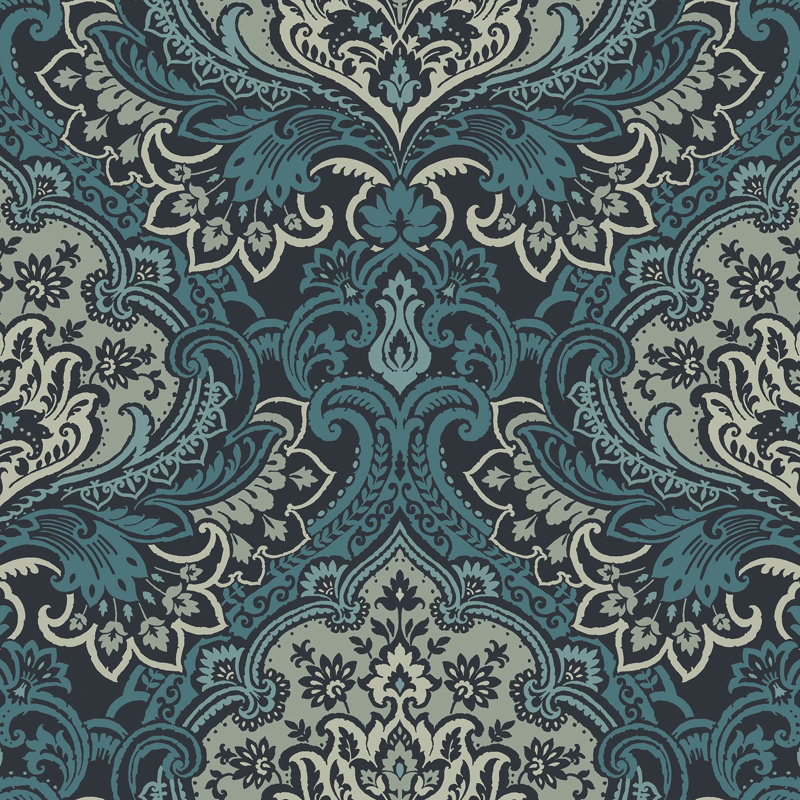 Cecili 8.23m x 68.58cm Matte Wallpaper Roll, Green
