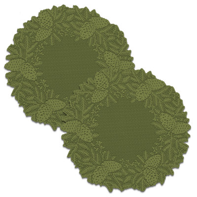 Diop Polyester Floral Round Doily