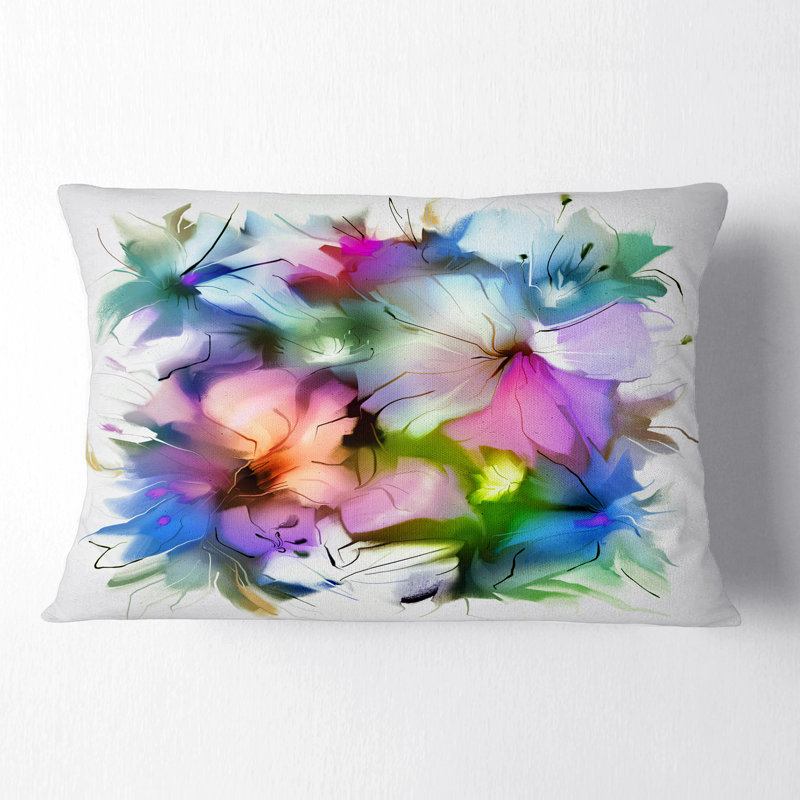 Watercolor Floral Bouquet - Coussin décoratif imprimé floral