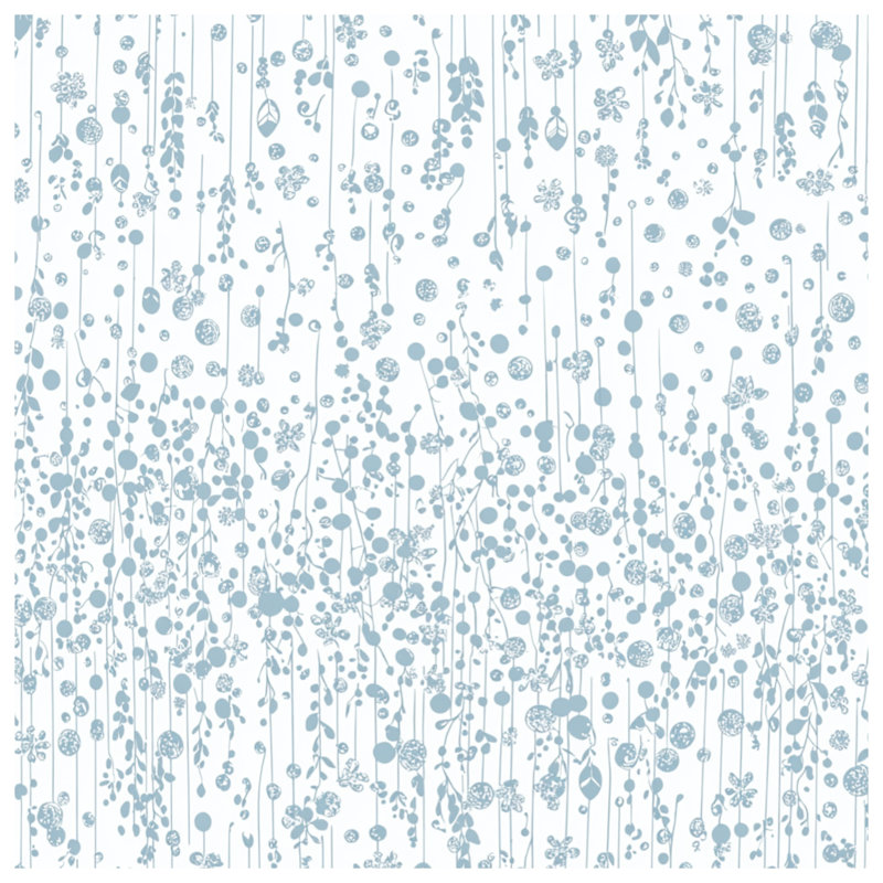 Jeté Floral, L 60 po x l 50 po, Bleu / blanc floral / abstrait