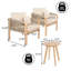Ensemble de conversation d'extérieur en bois d'acacia 3 pièces Aveiro Coastal
