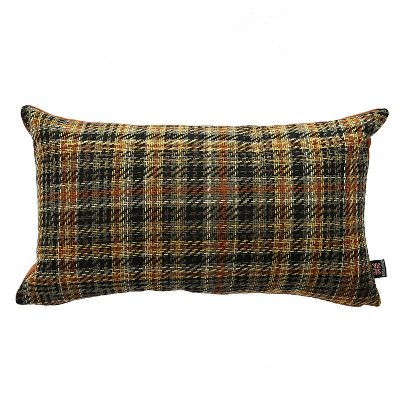 Deemer Plaid Rectangular Cushion, Orange