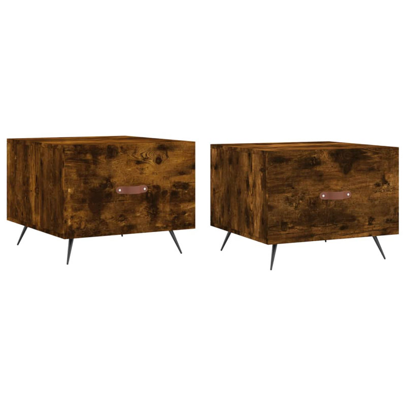 Four Leg Coffee Table with Storage, smoked oak
