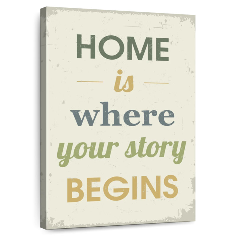 Plaque murale «Home is Where Your Story Begins», H 39 po x l 26 po