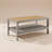 Coffee Table - Outdoor Coffee Table With Storage, Steel Frame Patio Side Table, Boho Modern Design For Garden, Backyard, Balcony, Bone Color-1956905993