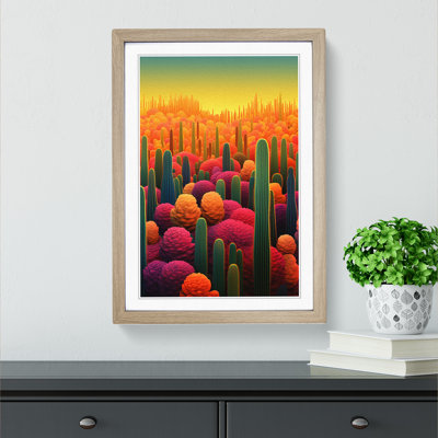 Cactus Colour Field No.2 - Framed Print