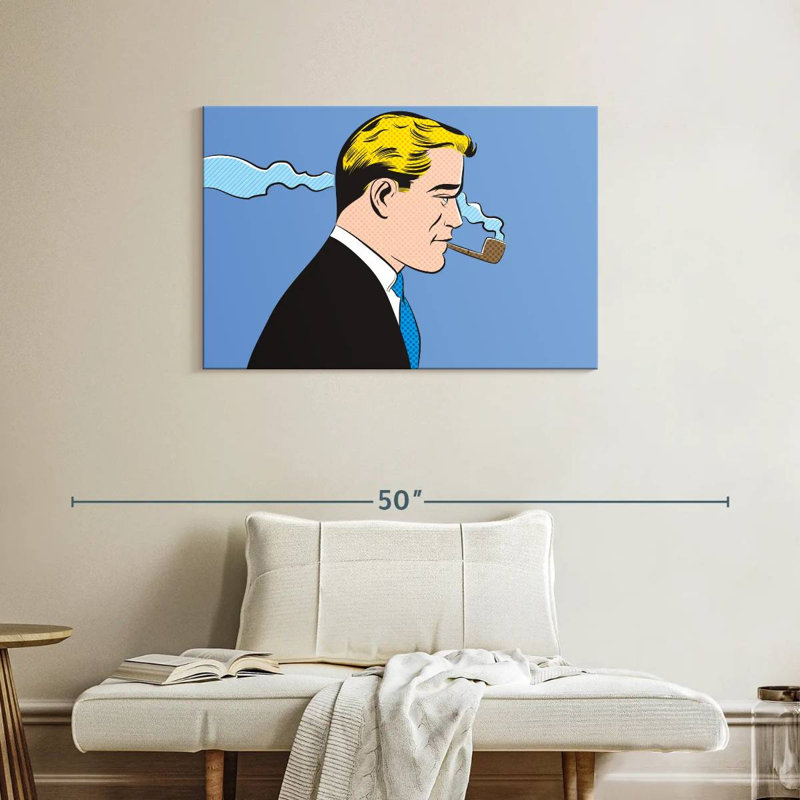 Leisha Man Smoking A Pipe, 24" H x 36" W