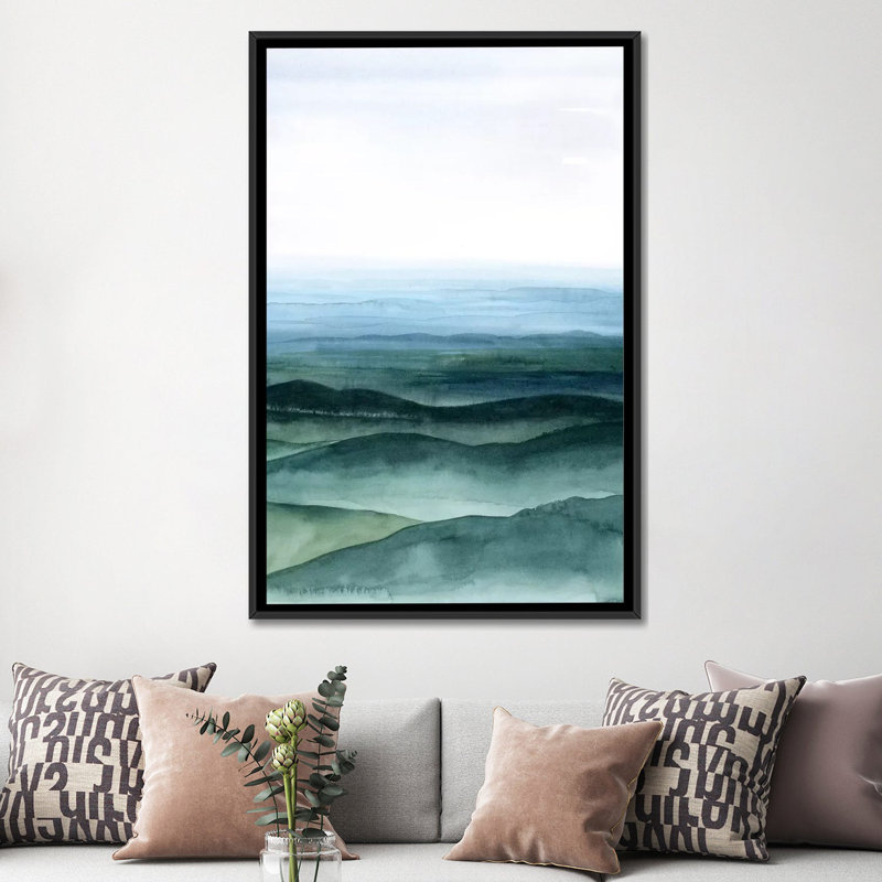 « plan view i », impression sur toile, H 26 po x l 18 po x P 1,5 po, Toile avec cadre noir, Pas de tapis