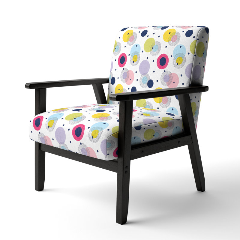 Fauteuil d'appoint rembourré à motif multicolore