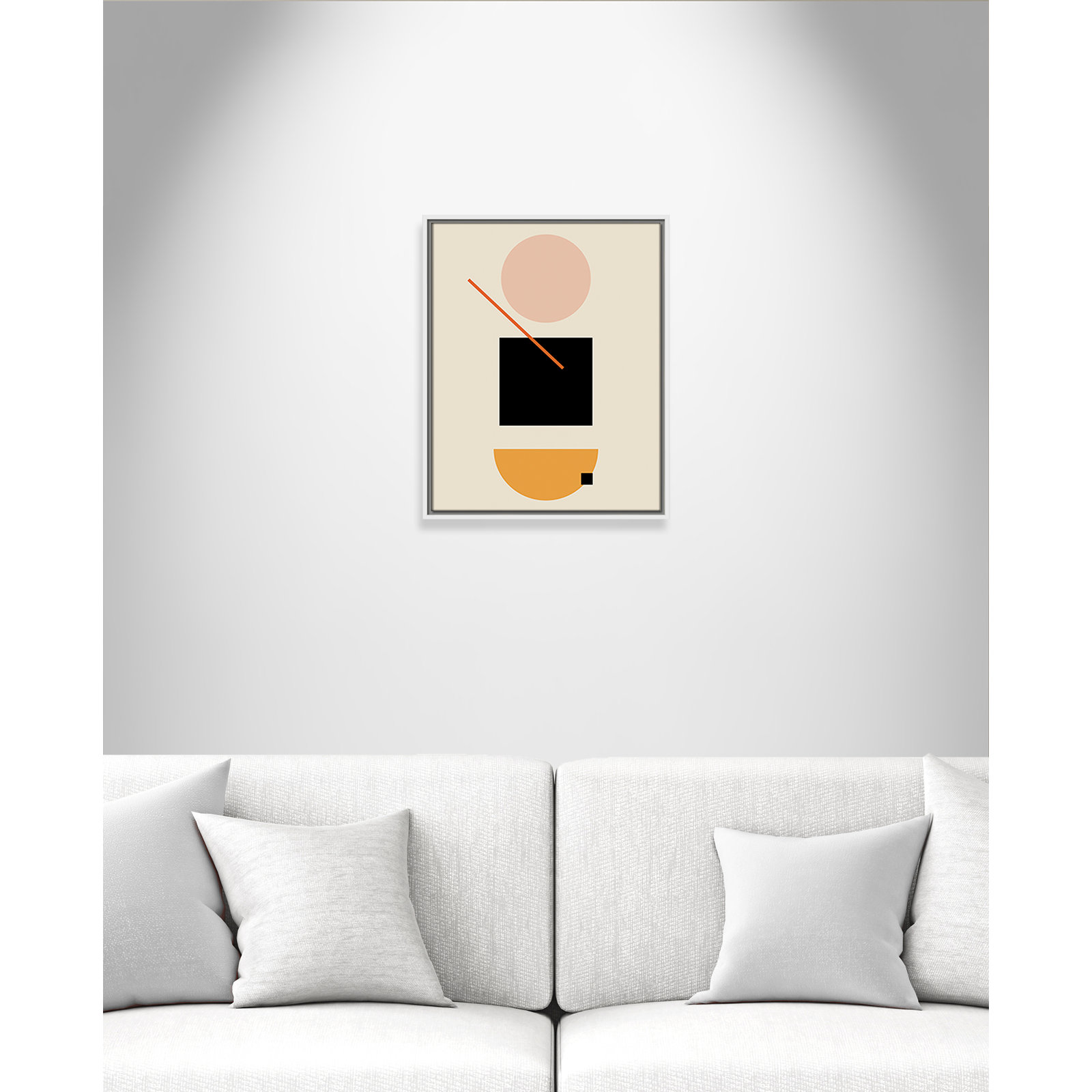 Simple Shapes Print, 21.5" H x 17.5" W x 2" D, White Framed