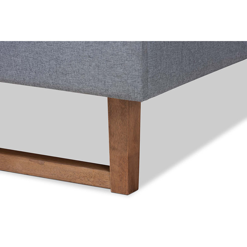 Cicenia Upholstered Bed, King, Dark Gray/Ash Walnut
