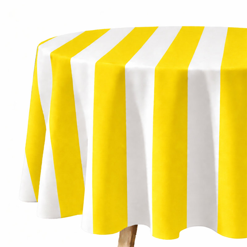 Sam Stripe Tablecloth, 84" L x 84" W, Yellow