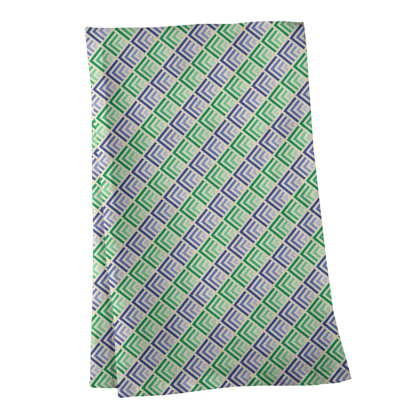 Mcguinness Tea Towel Kitchen Towel, Poly Twill, Green/Navy